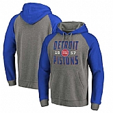 Detroit Pistons Fanatics Branded Ash Antique Stack Tri Blend Raglan Pullover Hoodie Fyun,baseball caps,new era cap wholesale,wholesale hats